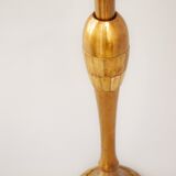 Pair of original bronze candelabros decorated by hand. Porta velas.