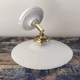 Vintage white opaline wall light