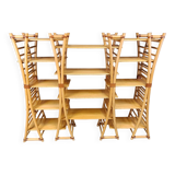 Vintage bamboo wall unit, 1970s