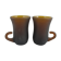 pair of small brown glass cups