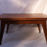 Table à système années 50, plaquée chêne
