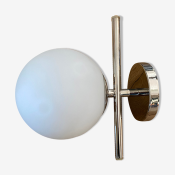 Chrome and opaline sconce, 70s