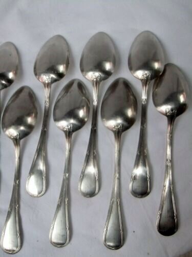 Cuillères modèle ruban Louis XVI métal argent poinçons service couvert de table