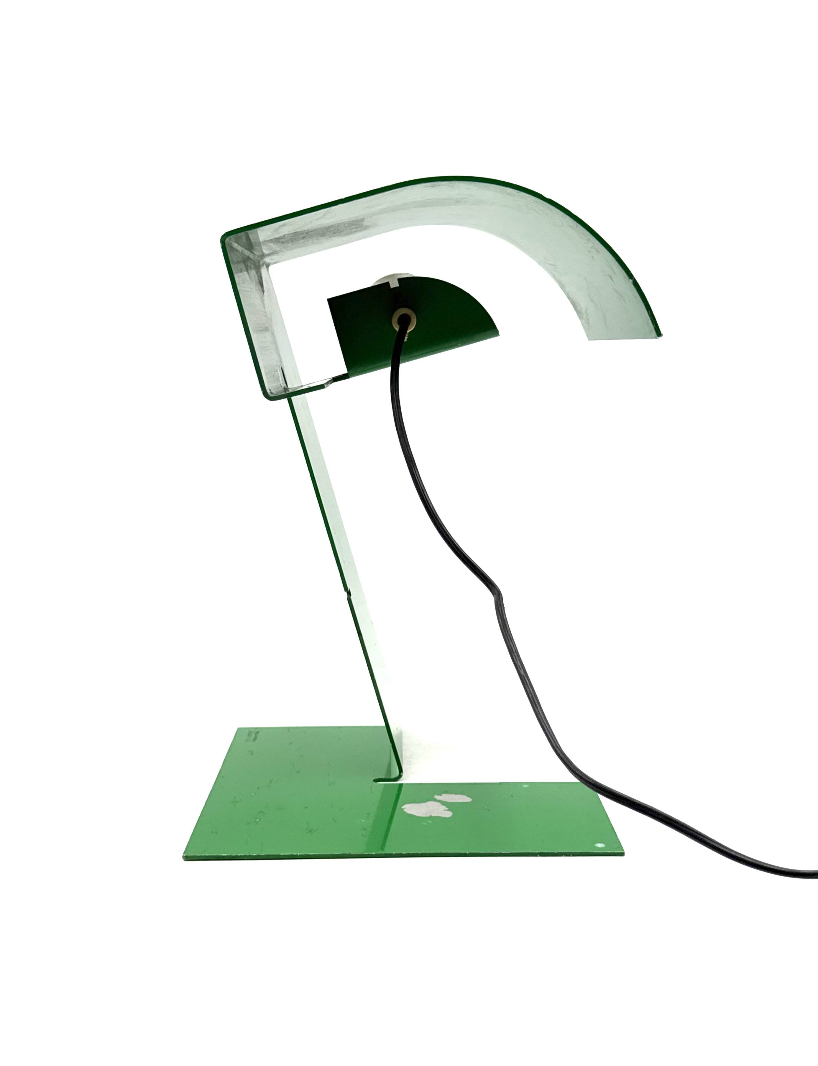Green 'Blitz' Table Lamp, Trabucco, Vecchi, Volpi, Stilnovo Italy 1972