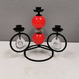 Wrought iron candle holder for 4 candles. by Erik Höglund in the 1960s