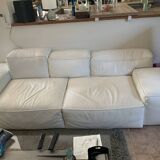 Cadence sofa white leather Rochebobois