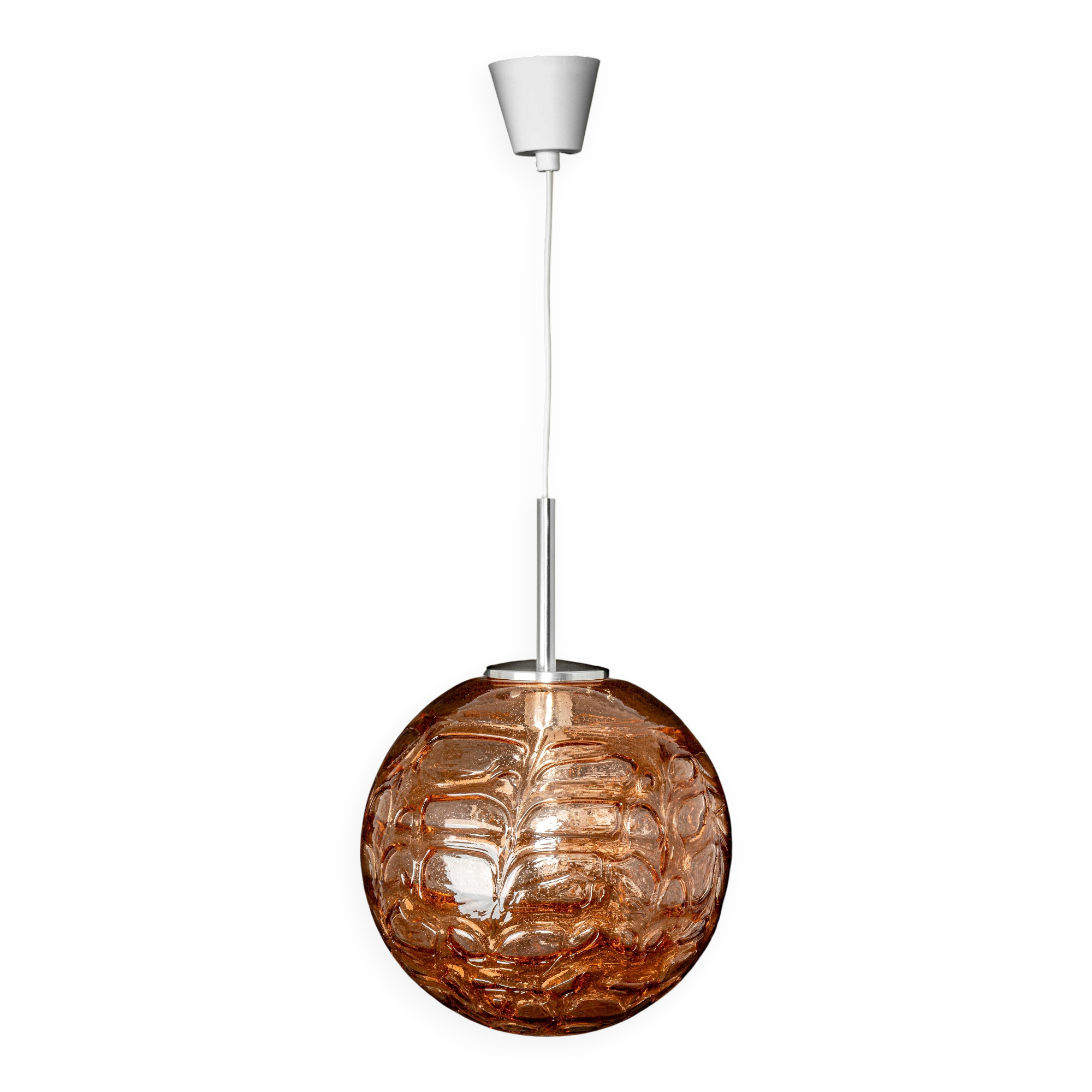 Murano Glass Pink Pendant Light by Doria, Germany, 1970s