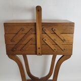 Worker on wooden feet