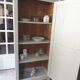 Vintage Parisian wardrobe with 1 vintage door re-enchanted in verdigris