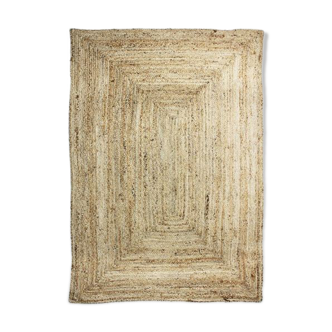 Tapis en jute 160x230 cm contour blanc