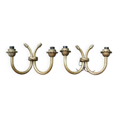 Pair of brass wall lights, 1950s