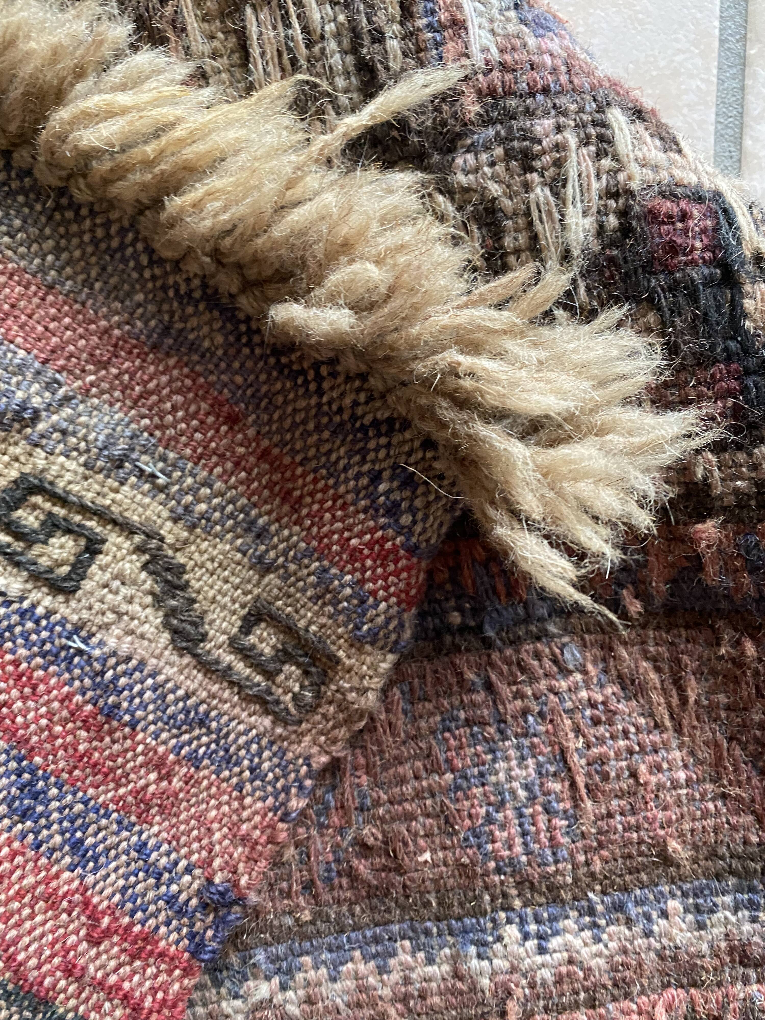 Old Afghan wool rug 270x186cm