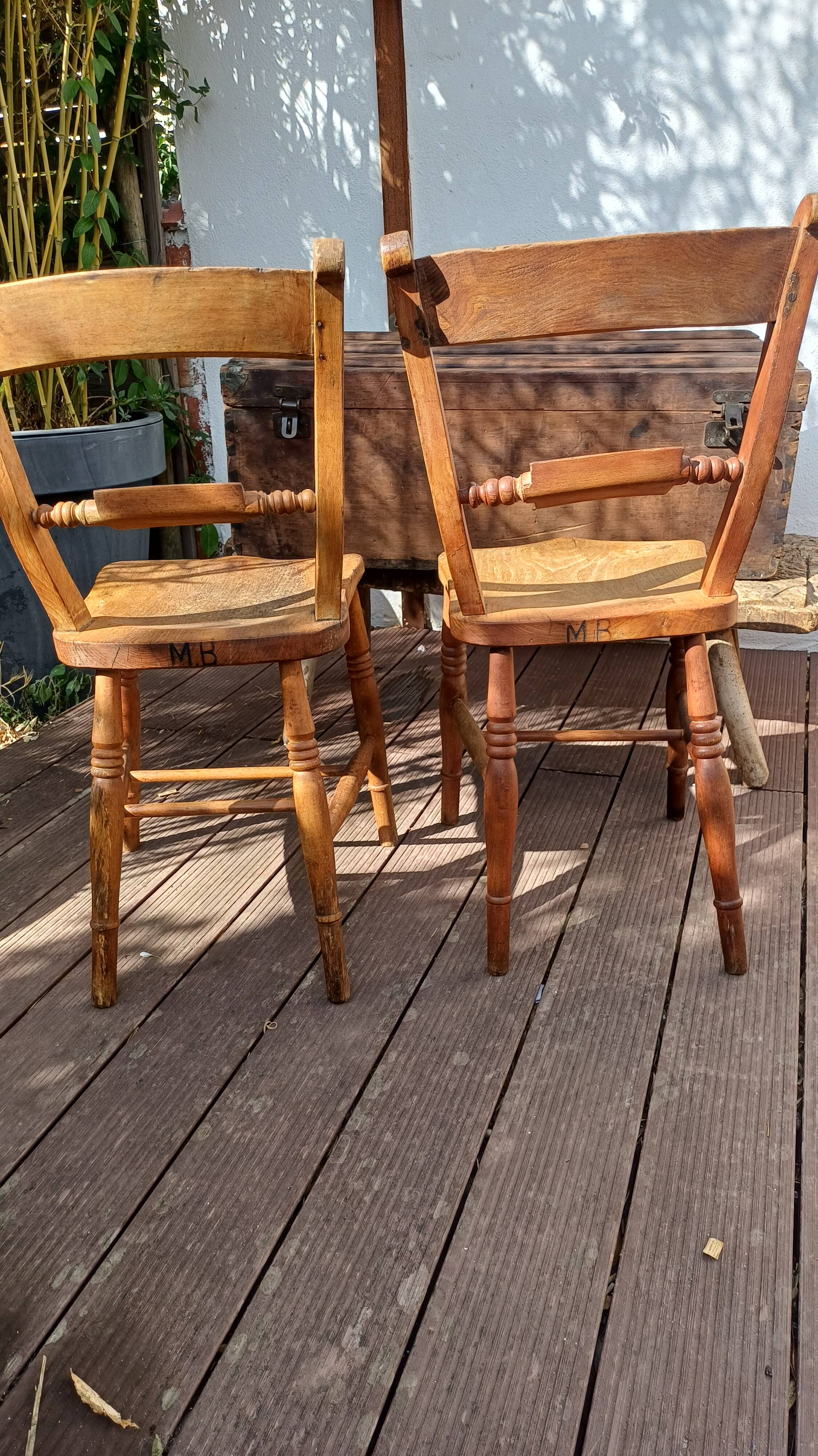 Chaises en bois anglaise circa 19ème