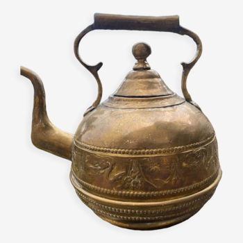 Ancienne théière artisanal xxeme / laiton antique hand made /brass kettle
