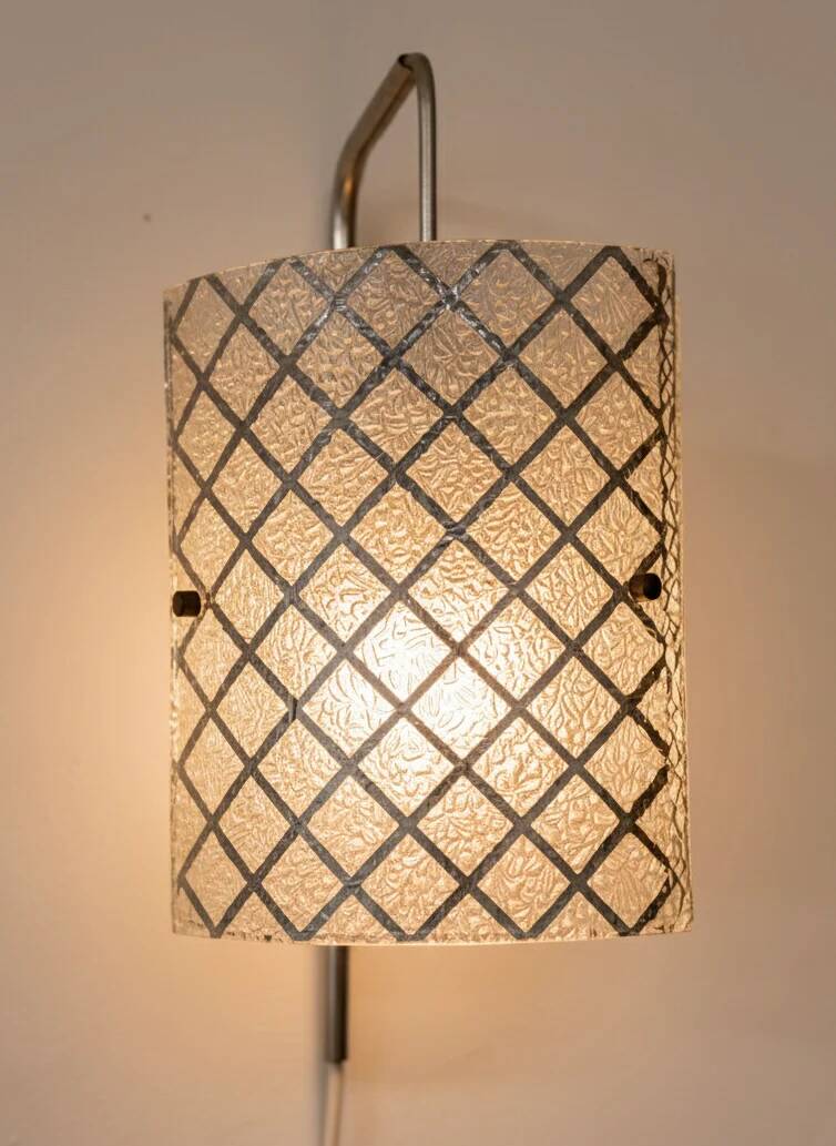 Mid-Century wall-mounted sconce in glass, 1960s