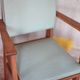Pair of wooden bridge armchairs from the 1950s, vintage chairs.