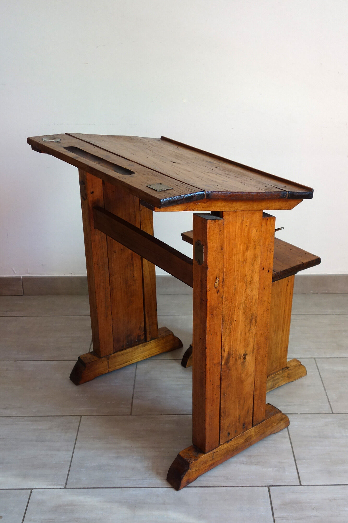 Architect's table and stool by Féret, France, 1890