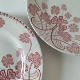 Duo of Lunéville flat plates, Lucien model – Clover decoration, early 20th century