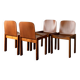 Italian Plywood Dining Chairs Attributed to Molteni, 1970s, Set of 4