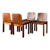 Chaises de salle à manger en contreplaqué italien attribuées à Molteni, années 1970, ensemble de 4.