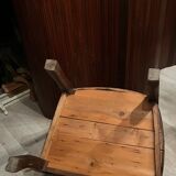 Rustic walnut armchair with sticks