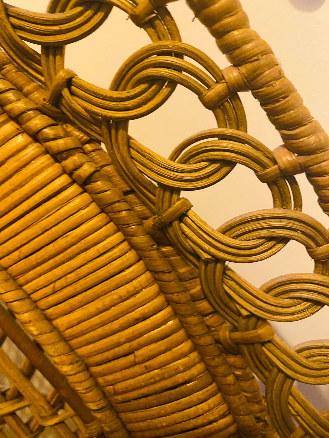 Emmanuel armchair in woven bamboo rattan