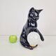 Mid-Century Cat Sphere Table Lamp in Ceramic and Opal Glass, 1970s