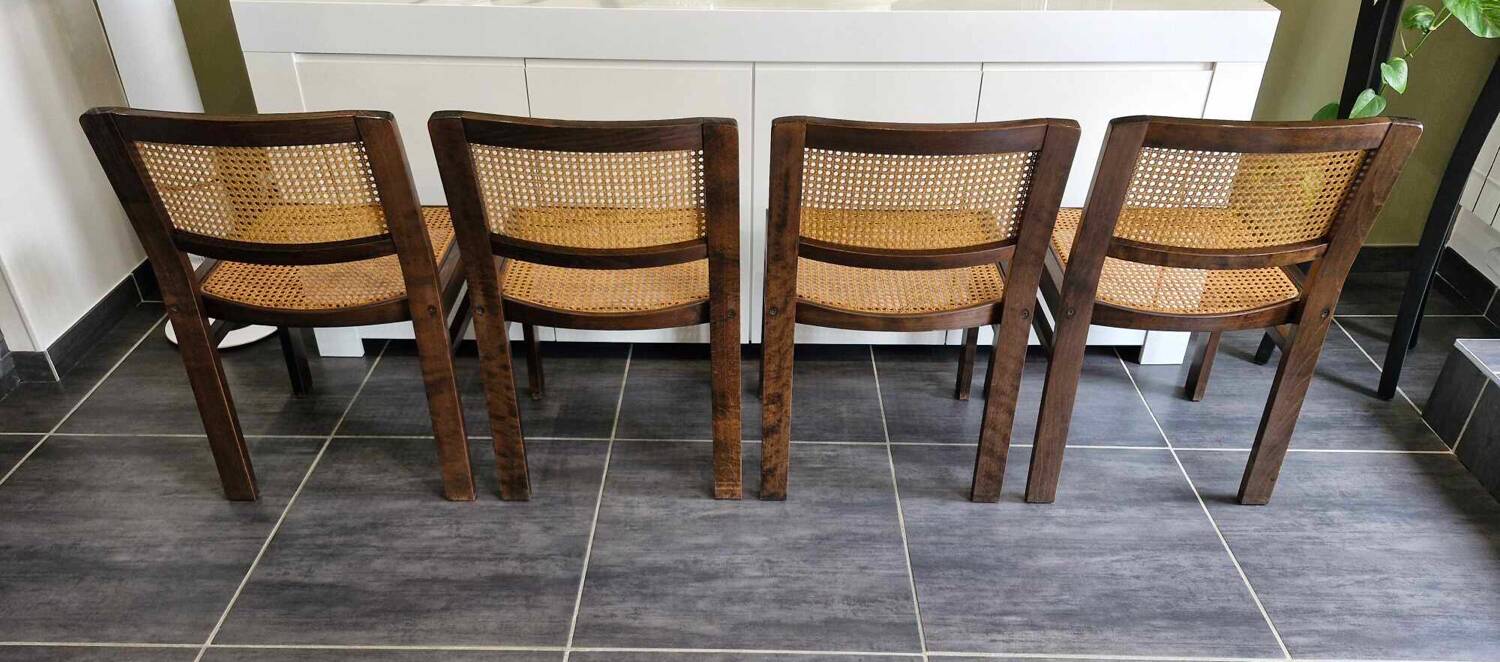 Set of 4 Baumann chairs, 1970s