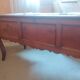 Large Louis XV mid-century desk in solid walnut.