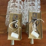 2 glass wall lights