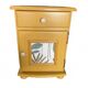 Chevet vintage relooké - jaune ocre et motif végétal