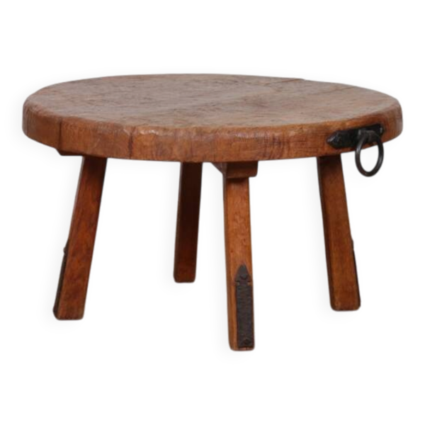 Table basse en chêne dans le goût de Jean Touret, 1950