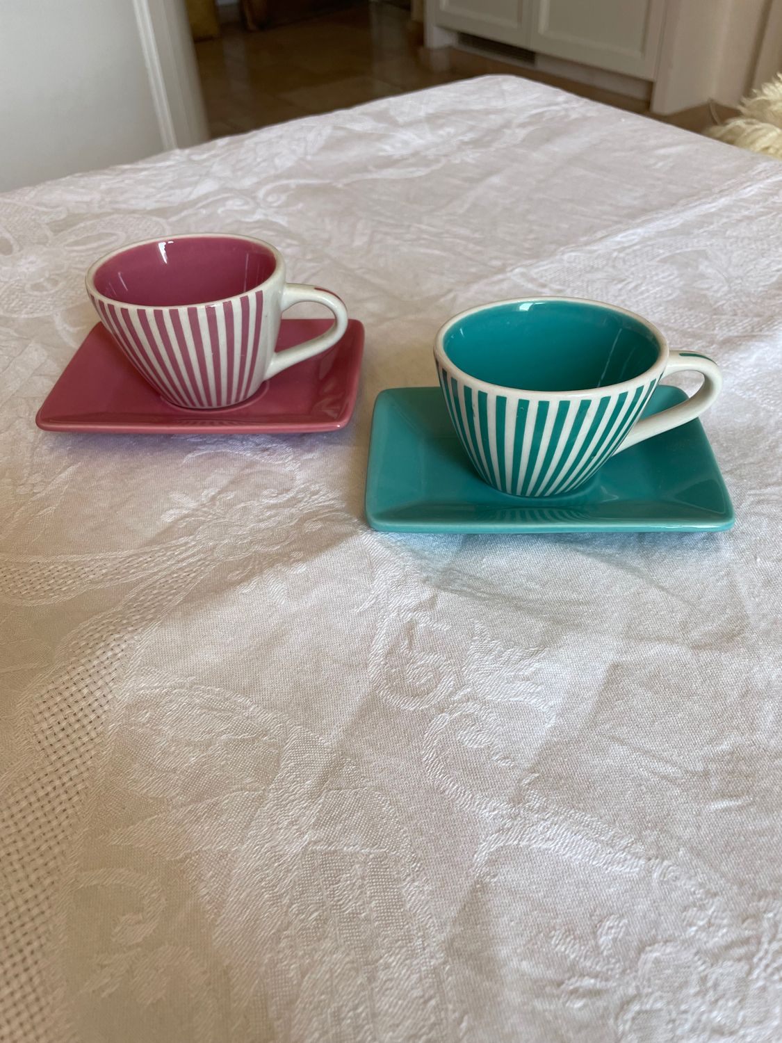 Lot De 3 Tasses à Café Vintage LBVYR - Céramique Années 70, Multicolore, Occasion