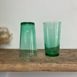 6 vintage emerald green glasses