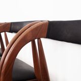 Ensemble de quatre chaises en teck, design danois, années 1970, fabricant : Orte Mobelfabrik