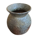 Ancien vase grès gris signé deco années 70 vintage