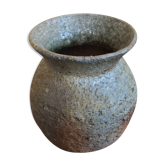 Ancien vase grès gris signé deco années 70 vintage