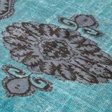 Tapis rustique anatolien des années 1980 180 cm x 275 cm tapis turquoise fait à la main