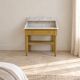 Antique wooden dressing table with painted finish and white marble – Farrow & Ball No. 66