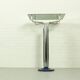 Vintage chrome plated console table with glass top – 1970s modernist design
