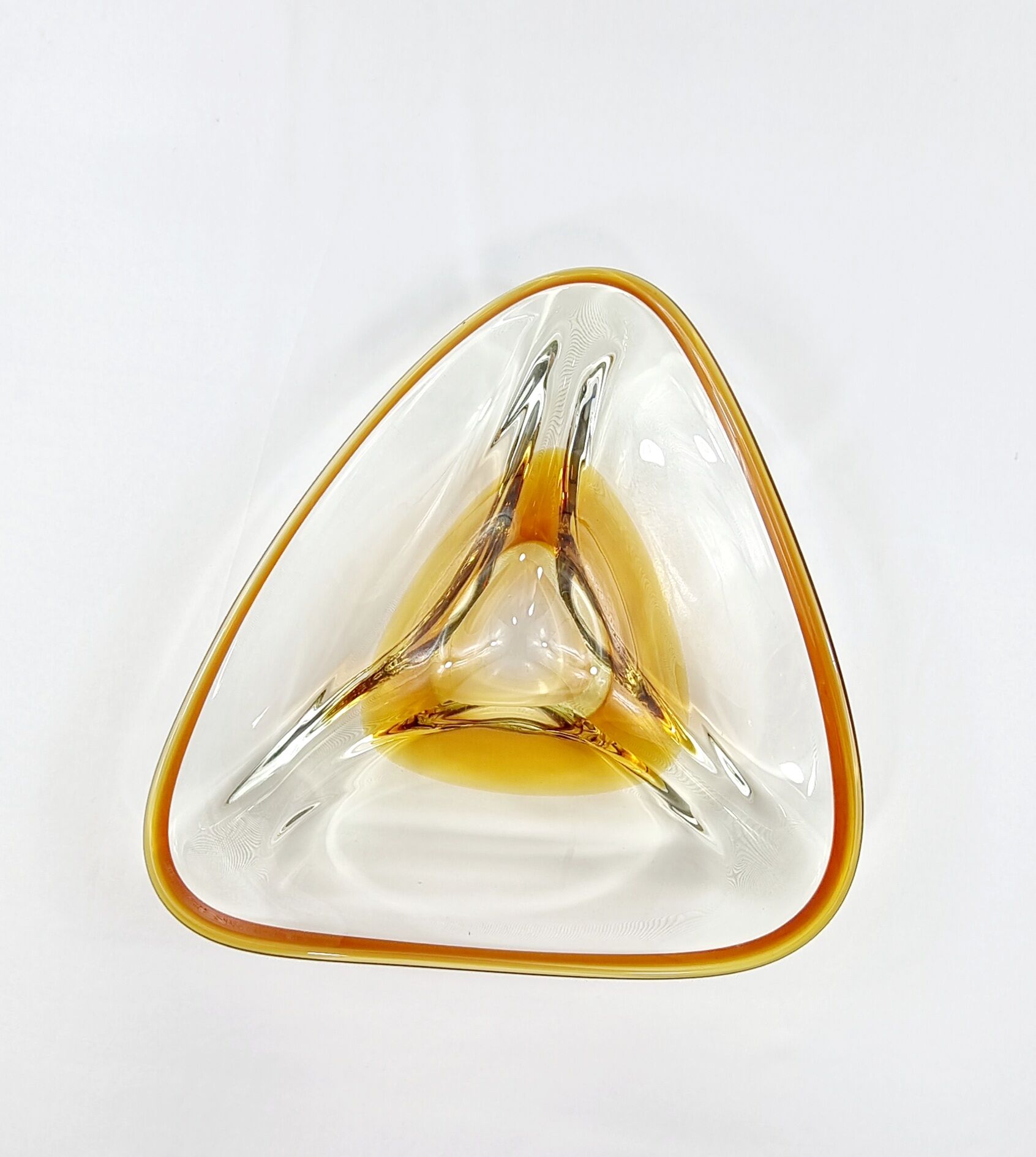 Vintage Amber Murano Style Glass Pocket Cup