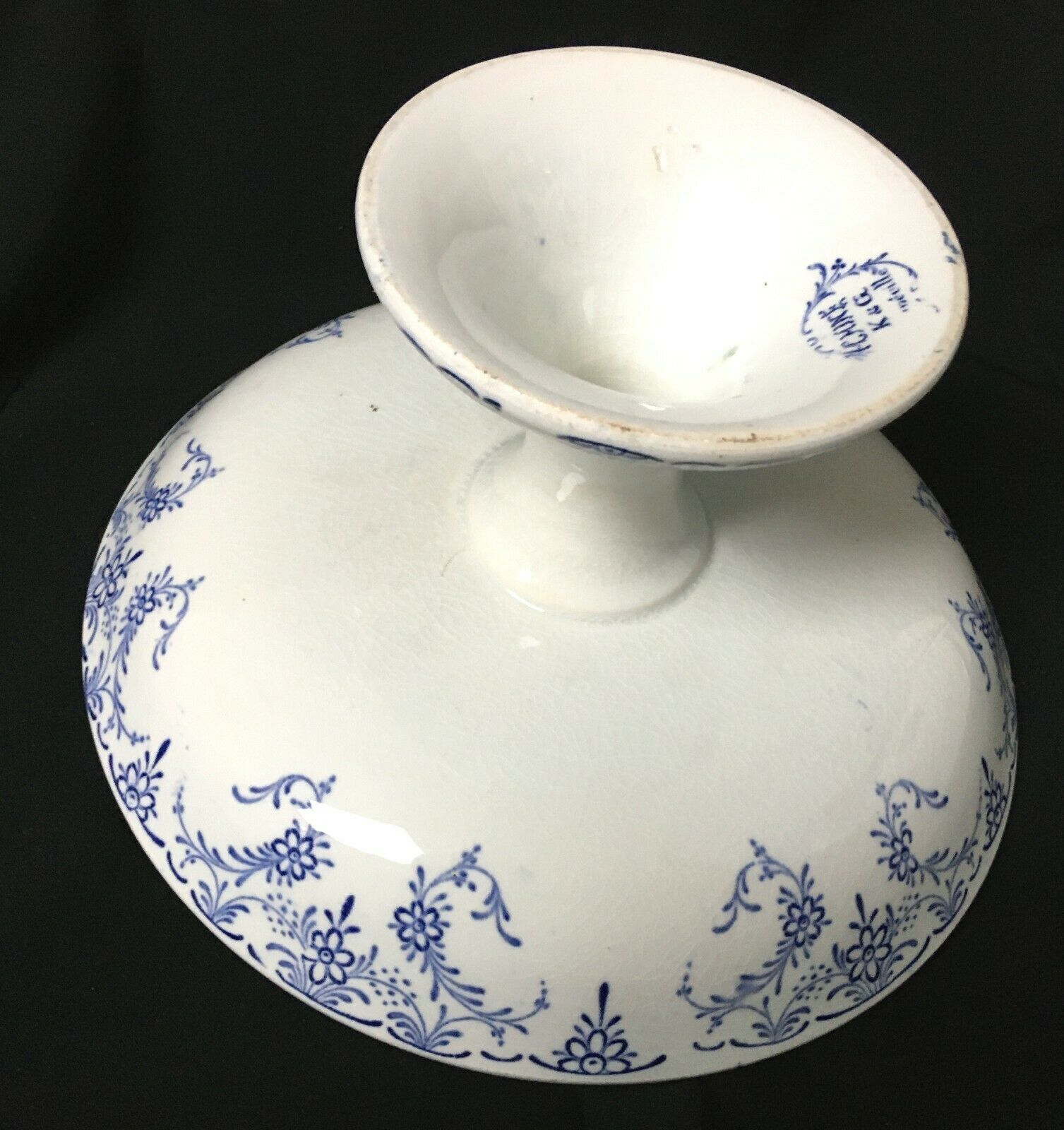 Cup on pedestal Luneville K-G décor China vintage earthenware