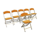 Lot de 6 chaises pliantes en velours et métal doré