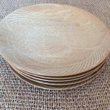 5 stoneware fish plates