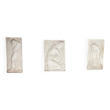 Set of 3 original plaster casts from the academy after the antique, circa 1900
