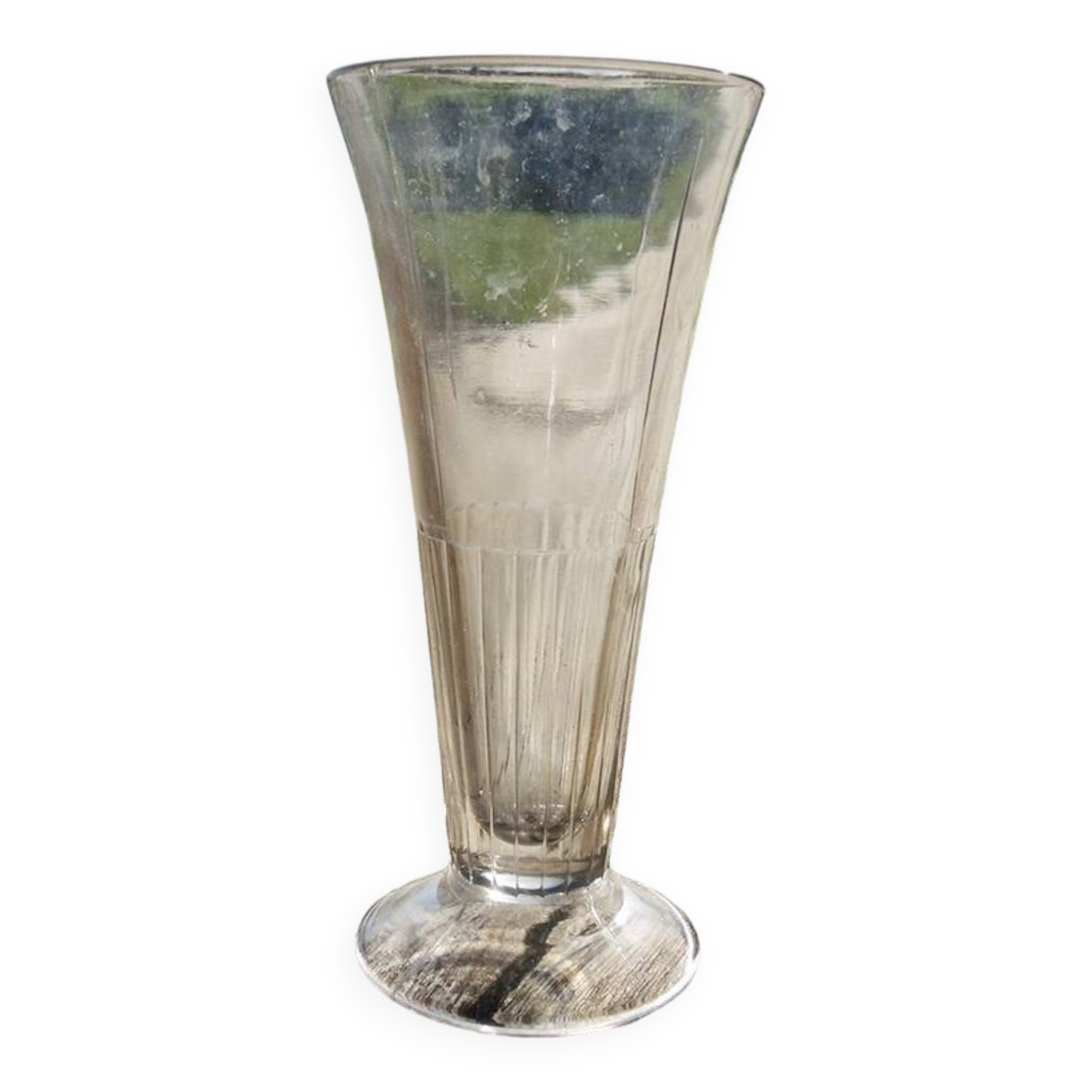 Antique Small Soliflor Vase in Molded Glass