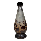 Carly: vase with flared neck in glass paste with cherry-colored patterns