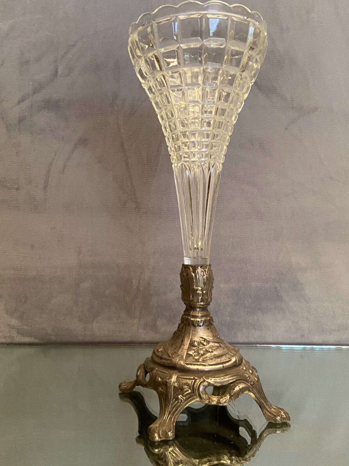 Vase bouquet cone cut crystal Baccarat Saint Louis late nineteenth early twentieth