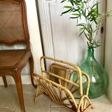 Vintage rattan magazine holder