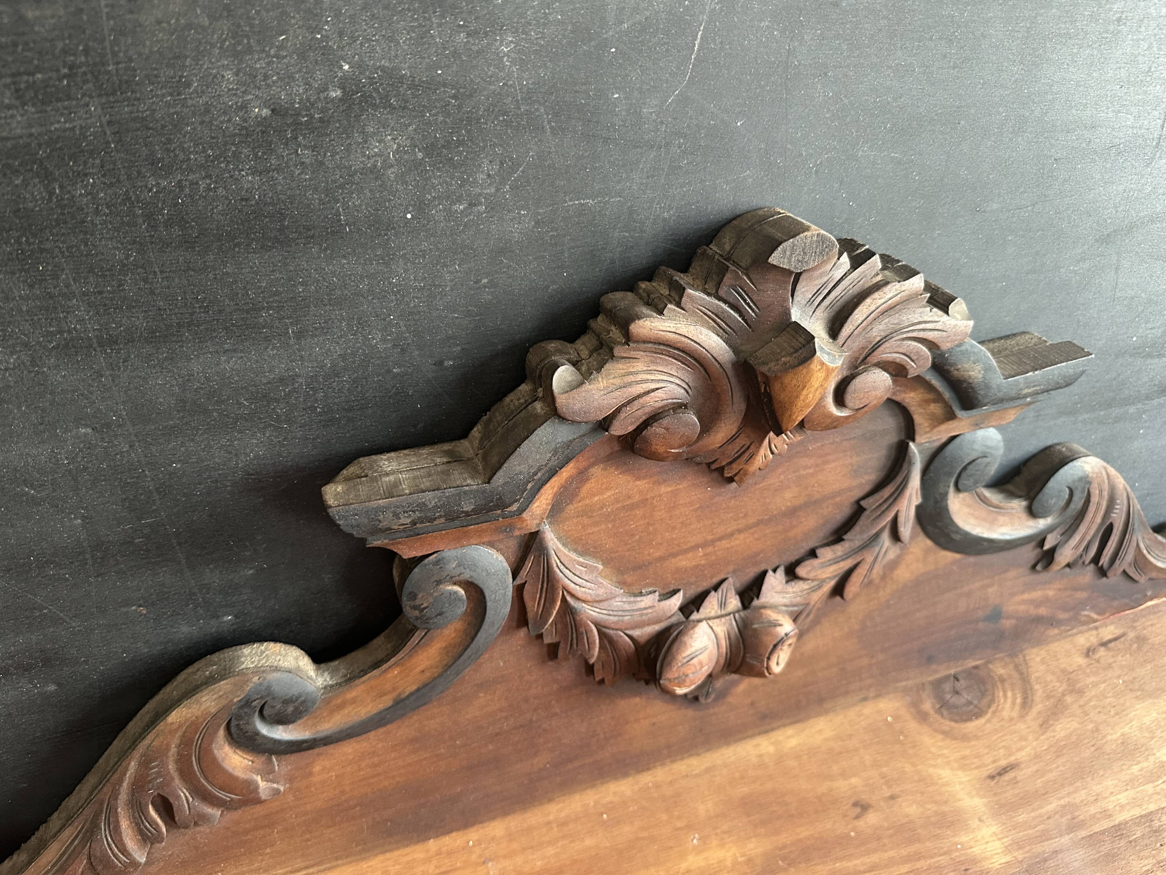 Large ancient carved wooden pediment, early 20th century